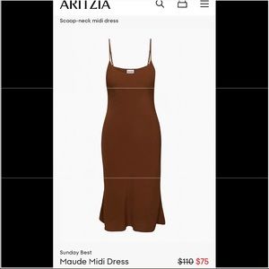 Aritzia Sunday Best Slip Midi Dress NWT
